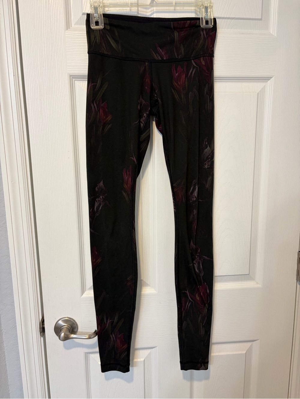 Lulu lemon Black Floral Print High-Waist Leggings